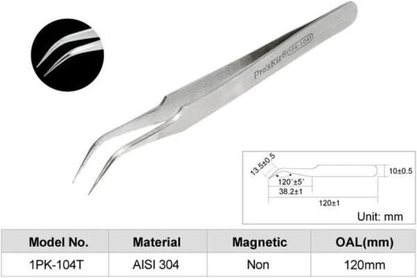 ProsKit 1PK-104T Fine Tip Curved