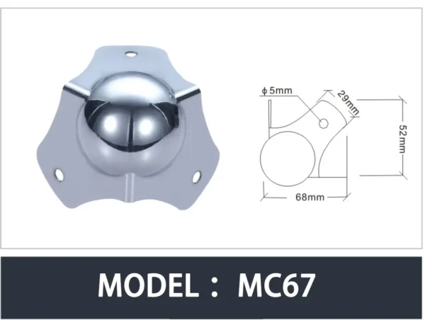 Medium Size Zinc Ball Corner For Road Case - Figura 2