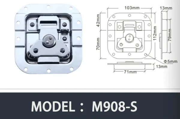 Recessed latch in dish with bulit-in spring M908S - Figura 2