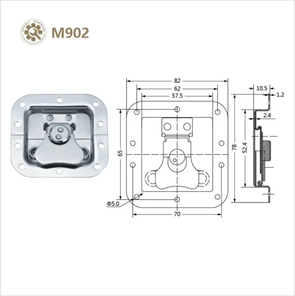 small size recessed latches packable M902 - Figura 2