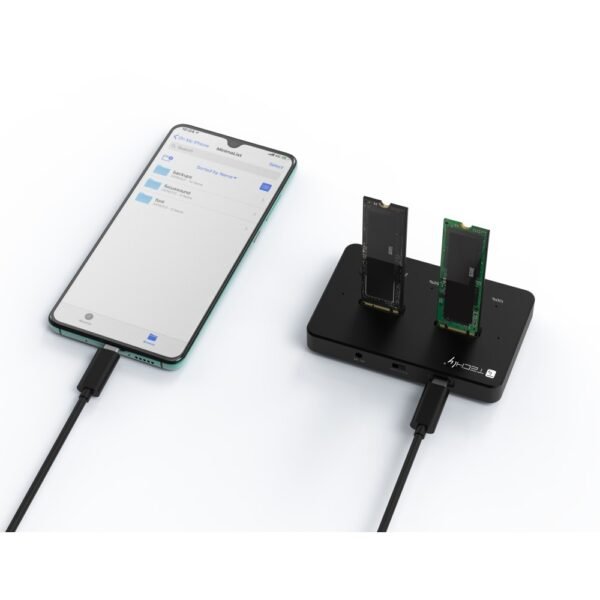 2 Bay M.2 SATA Clone Docking Stations, SSD Duplicator Support One-Key System Disk Copy Function Hard Drive Accessories - Figura 3