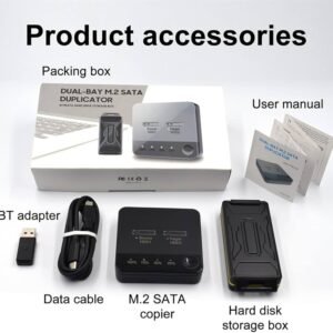 2 Bay M.2 SATA Clone Docking Stations, SSD Duplicator Support One-Key System Disk Copy Function Hard Drive Accessories