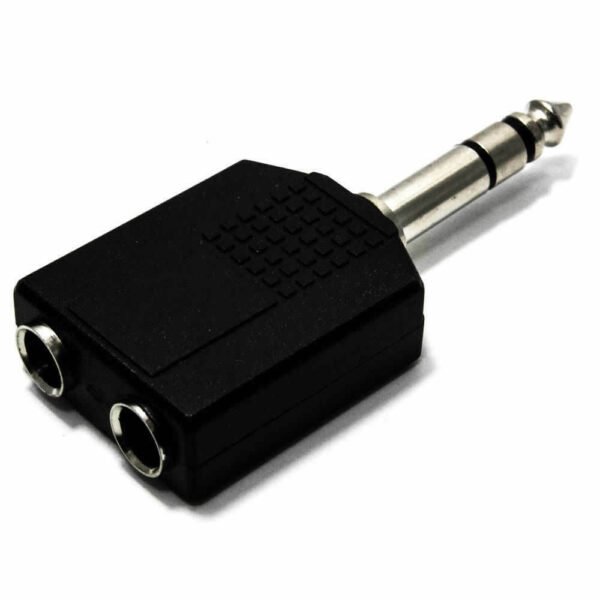 Adapter, plug 6.3 stereo M-2x plug 6.3 stereo F