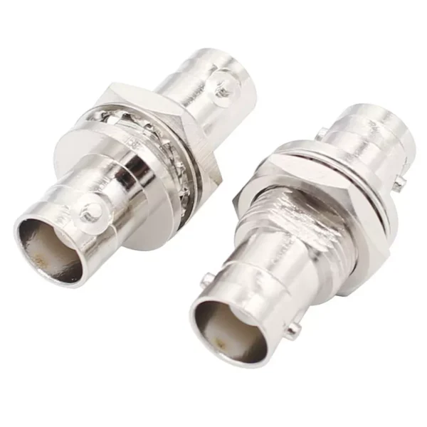 BNC Female Jack to BNC Female With Nut Bulkhead Straight Adapter Converter - Figura 2
