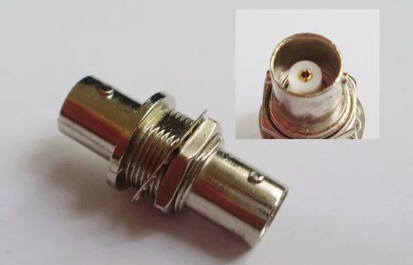 BNC Female Jack to BNC Female With Nut Bulkhead Straight Adapter Converter - Figura 6