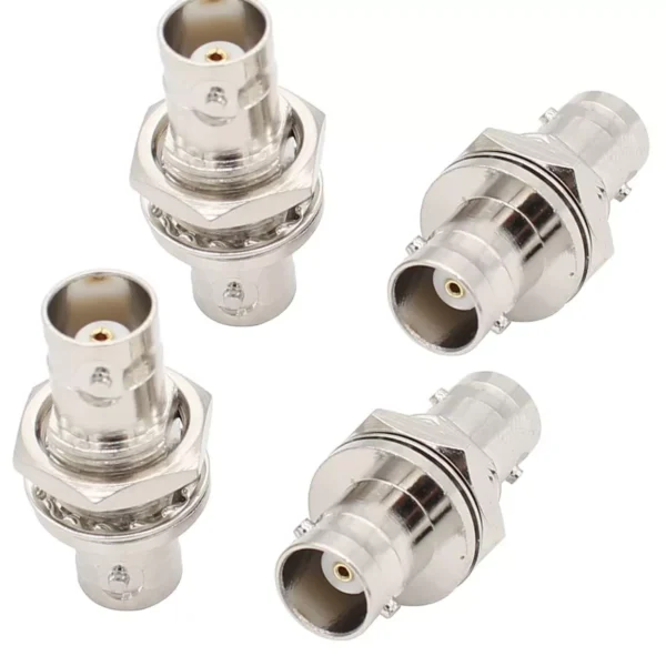 BNC Female Jack to BNC Female With Nut Bulkhead Straight Adapter Converter - Figura 5