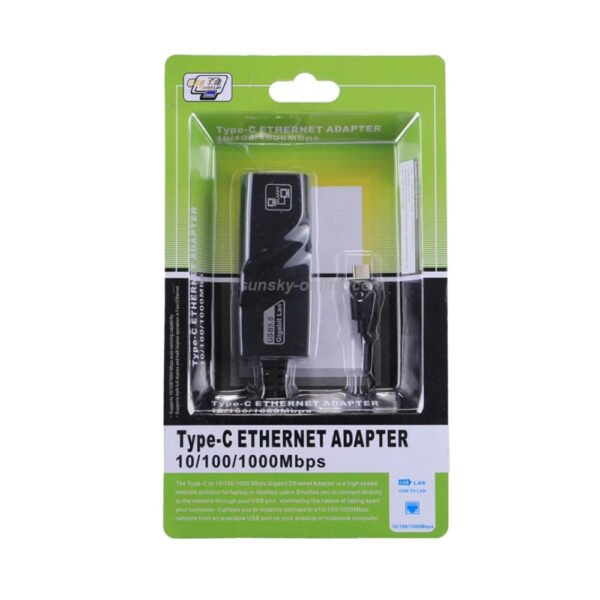 TYPE C TO 10/100/1000 MBPS GIGABIT HIGH SPEED ETHERNET ADAPTER