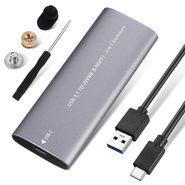 HDD SSD Enclosure No brand SHL-R320, USB 3.1 - M.2 SATA+NVME, Gray - 17756 - Figura 3