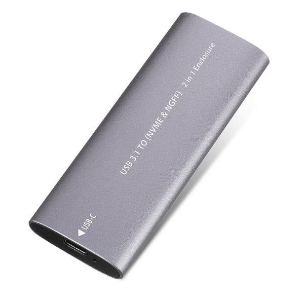 HDD SSD Enclosure No brand SHL-R320, USB 3.1 - M.2 SATA+NVME, Gray - 17756 - Figura 2
