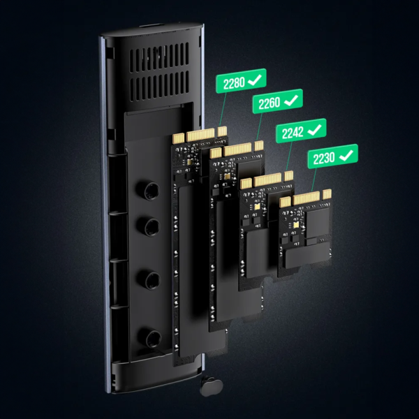 HDD SSD Enclosure No brand SHL-R320, USB 3.1 - M.2 SATA+NVME, Gray - 17756 - Figura 6
