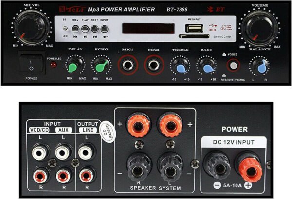 Amplifier BT-7388 Bluetooth HiFi Stereo Audio Amplifier with Remote Controller - Figura 2