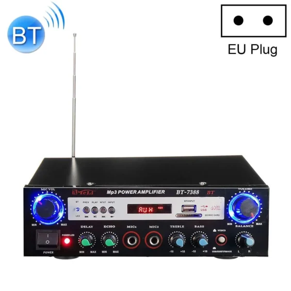 Amplifier BT-7388 Bluetooth HiFi Stereo Audio Amplifier with Remote Controller