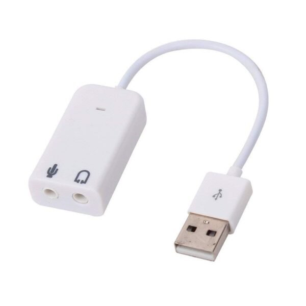 7.1 Channel USB External Sound Card Audio Adapter with Mic (white)