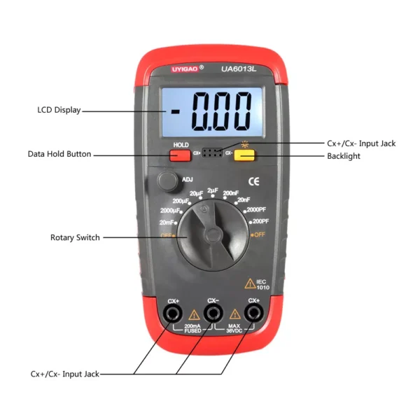 UYIGAO UA6013L High Precision Digital LCD Capacitor Capacitance Meter Tester - Figura 2