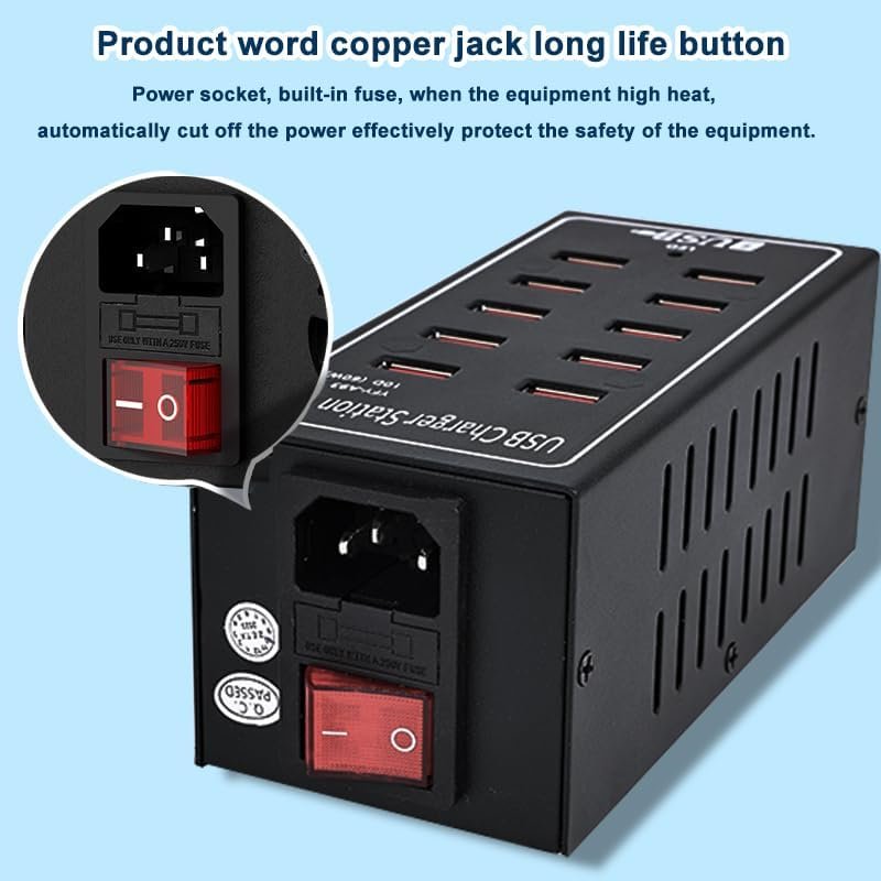 PSDA Universal 100W Multi USB Fast Charger - 24 Port Station - Figura 6