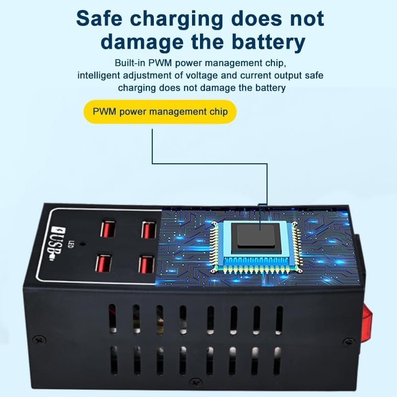 PSDA Universal 100W Multi USB Fast Charger - 24 Port Station