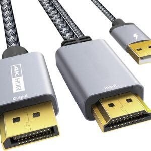 HDMI to DisplayPort Cable with USB Power