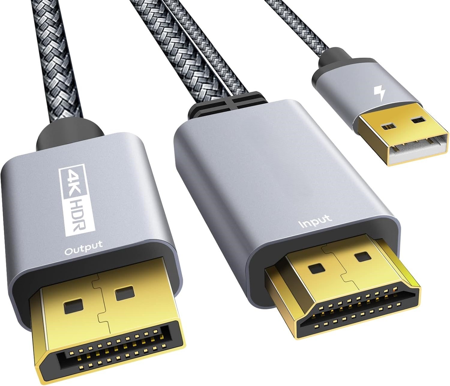 HDMI to DisplayPort Cable with USB Power