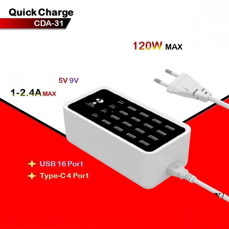 120W TYPE-C USB Charging Station 20 Port Universal - Figura 2