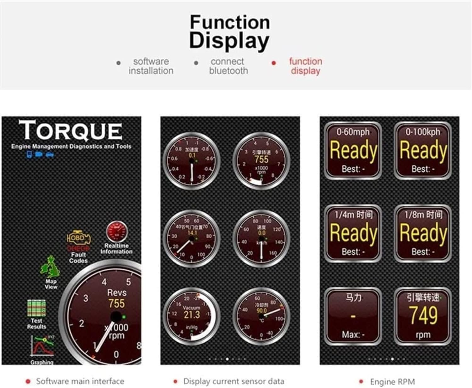 Blue V2.1 ELM327 OBD2 Bluetooth Interface Auto Car Scanner - Figura 2